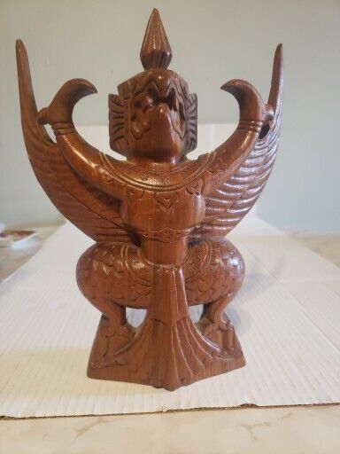 Wood Indonesian Deity  13 X 12 Exquisitely Hand Carved Very Old