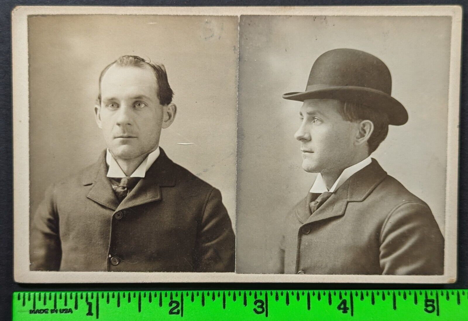 Antique 1899 Man Pick Pocket Criminal Mugshot Photo Scranton PA