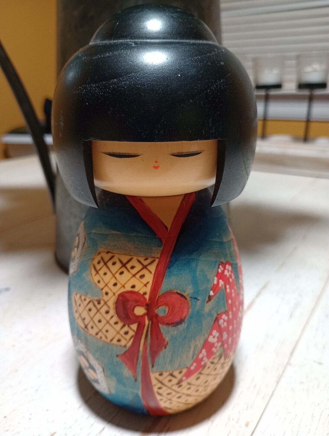 Kawaii KOKESHI Doll Figure Artist Signed Japanese Vintage Wooden