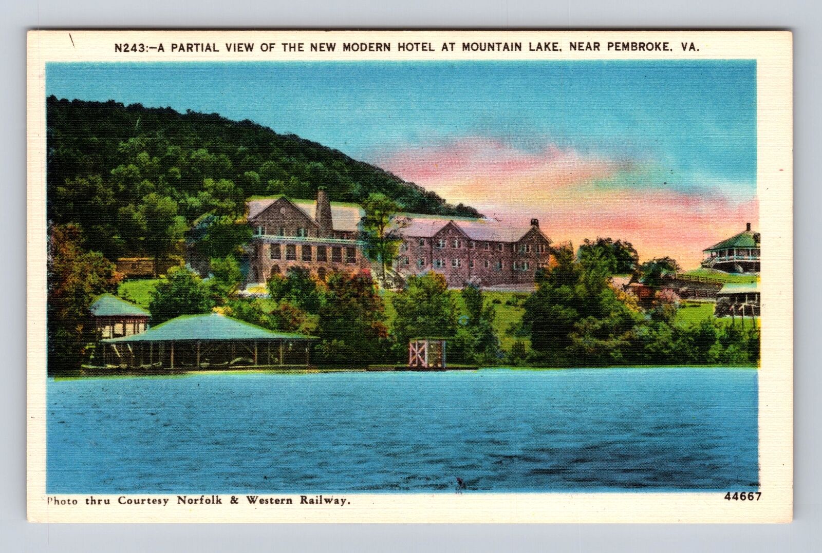 Pembroke VA-Virginia, Partial View Of The New Modern Hotel, Vintage PC Postcard