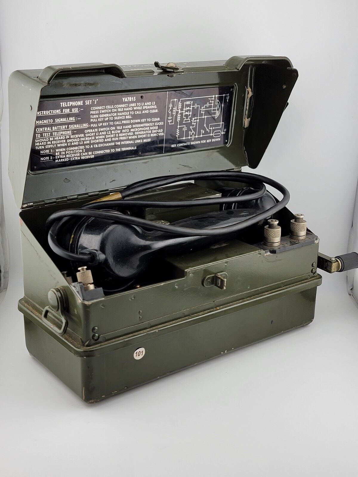 Original WW2 British Military Field-Telephone, Type J. Very Clean Condition. 