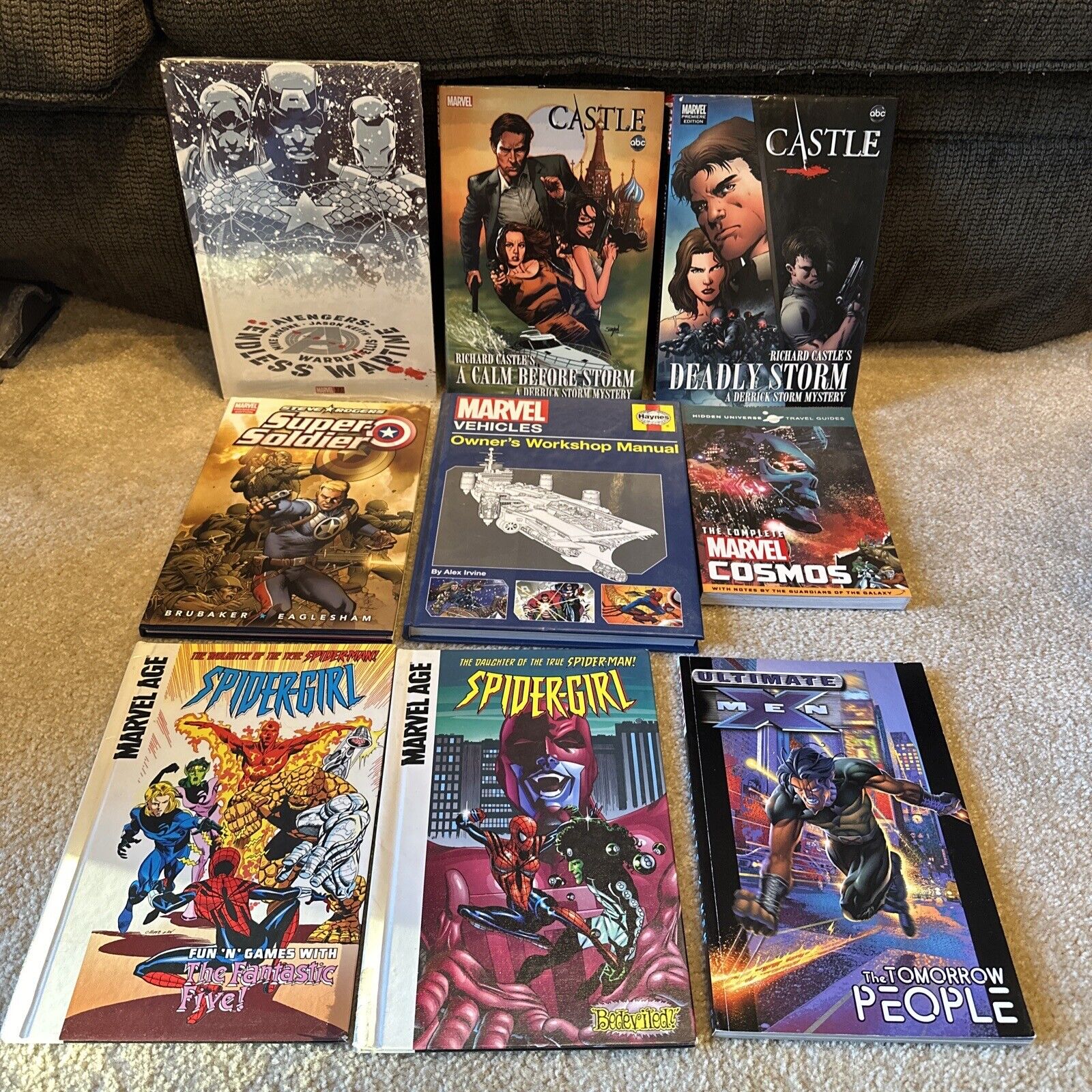 Lot Of 9 Marvel Graphic Novels HC TPB - Castle, Avengers, Spider-girl C8