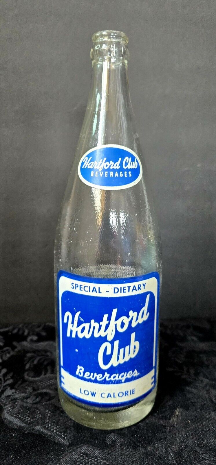 Vintage Hartford Club Beverages Clear Glass Soda Bottle ~ Connecticut