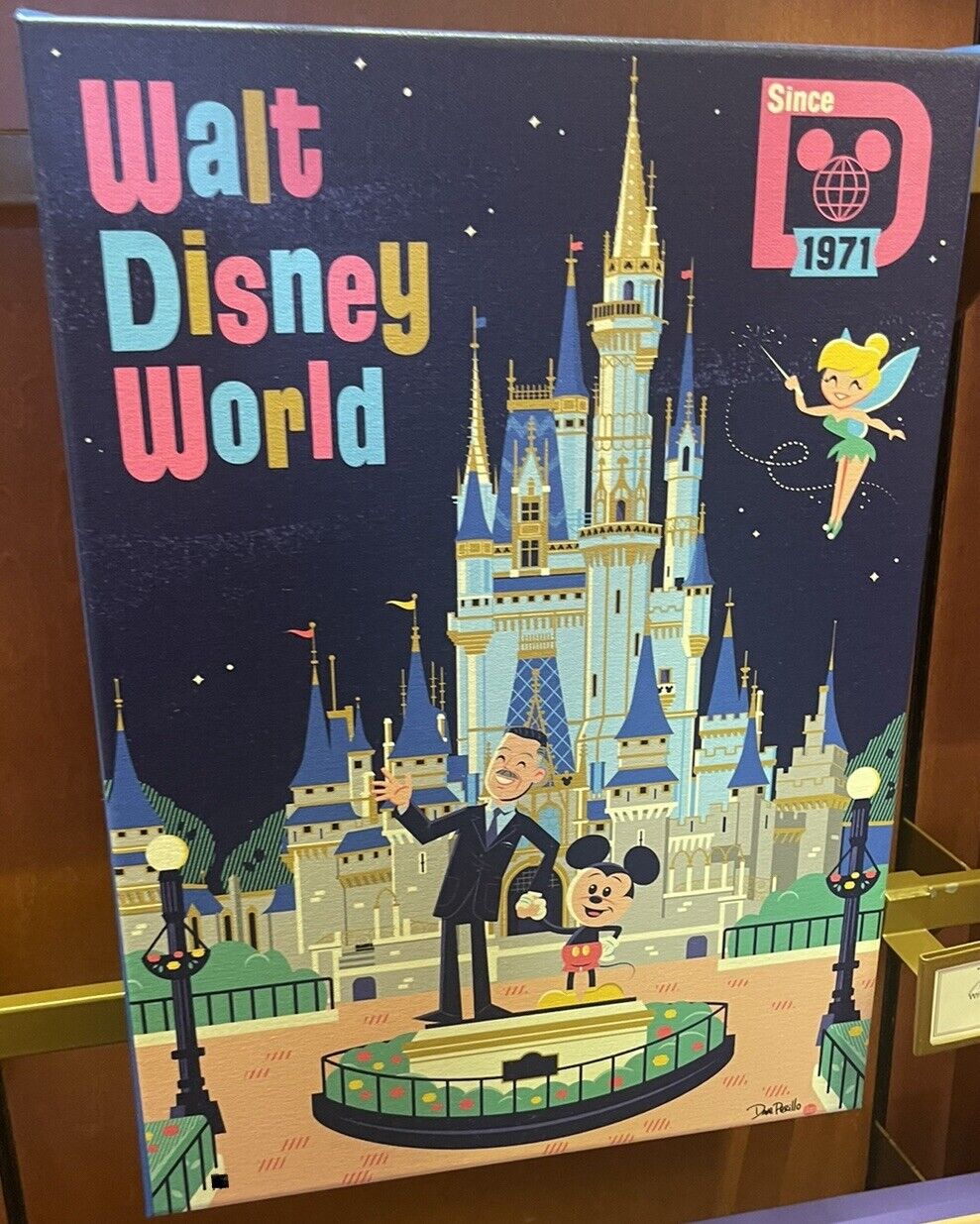 Disney Mickey And Walt Partners Since 1971 David Perill Canvas Art LE 10/95 New