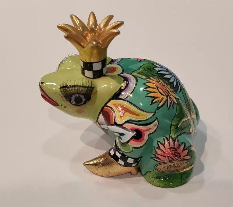 Toms Drag Tom’s Drag Handpainted Frog Figurine Flower Patchwork - New In Box