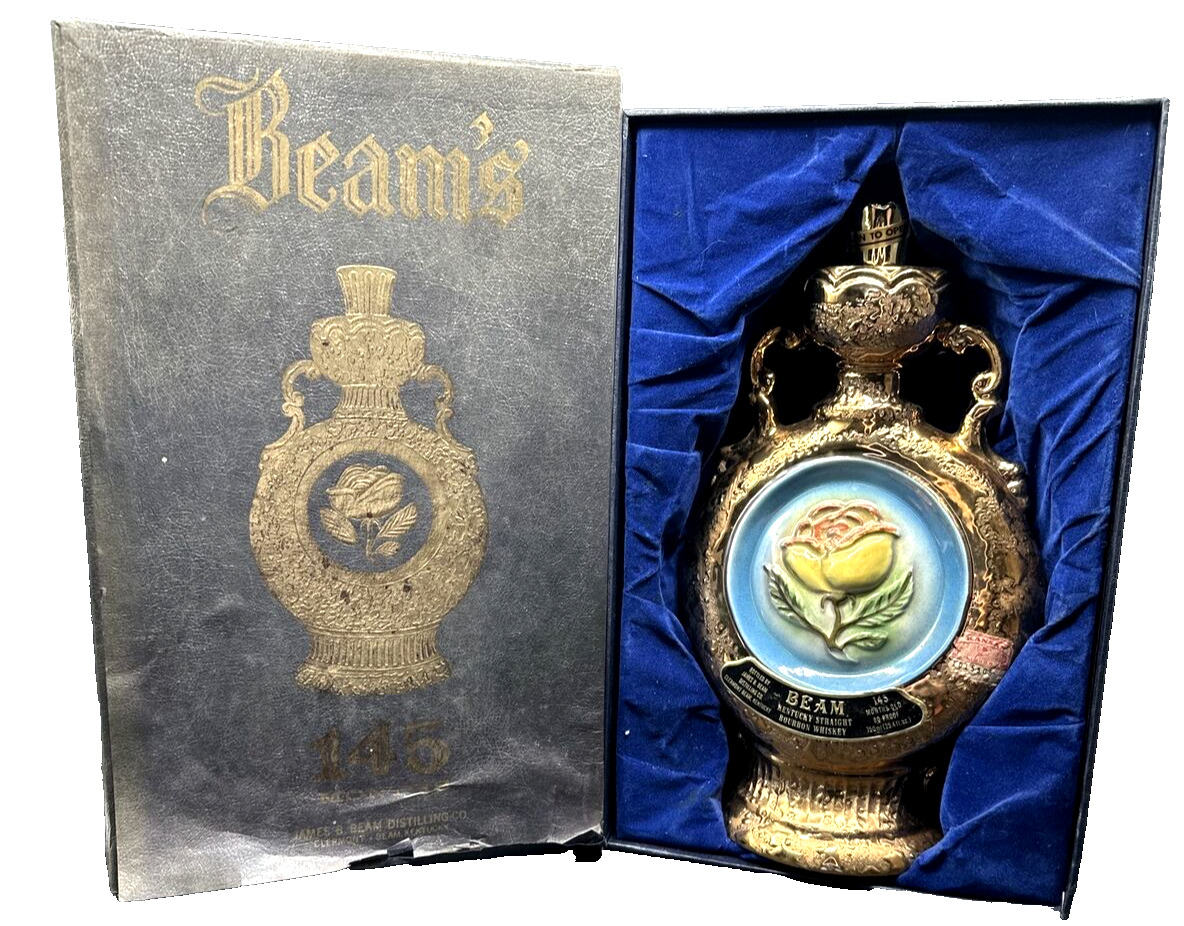 Jim Beam 1978 Yellow Rose 145 Months Decanter Regal China Genie Original Box