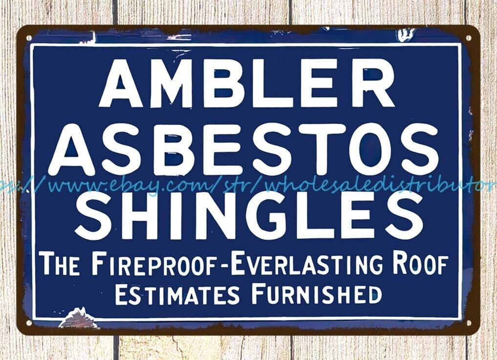 Ambler Asbestos Shingles metal tin sign cafe tavern wall plaques