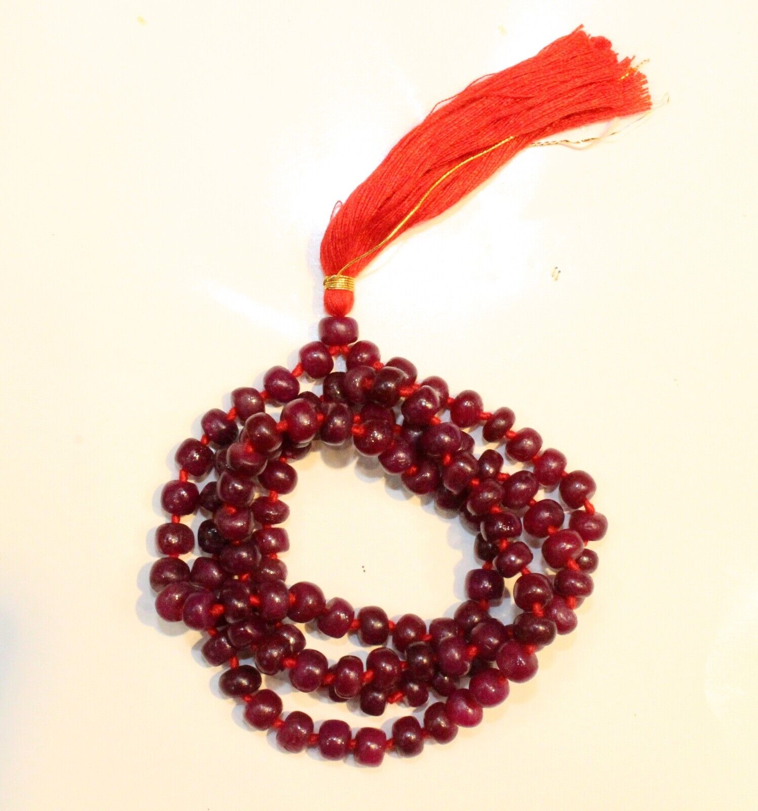 Ruby Mala precious gems/surya Mala AAA Quality Manik Mala Unisex 108+1 Beads