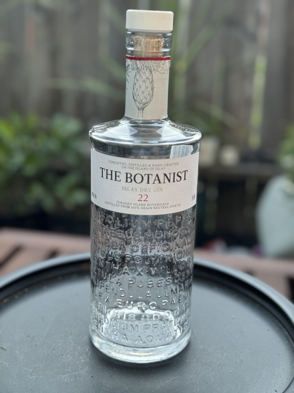 The Botanist Islay Dry Gin EMPTY Bottle Embossed Clear Clean Scotland