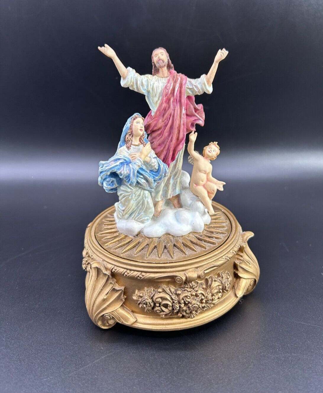 Vintage Franklin Mint The Blessed Assumption of Mary Trinket Box NO Rosary