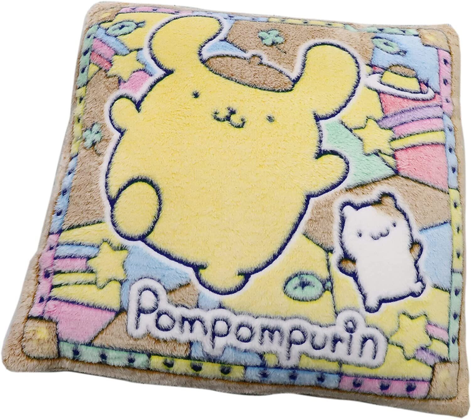 Sanrio Character Pompompurin Square Cushion 66200314 Plush Doll New Japan