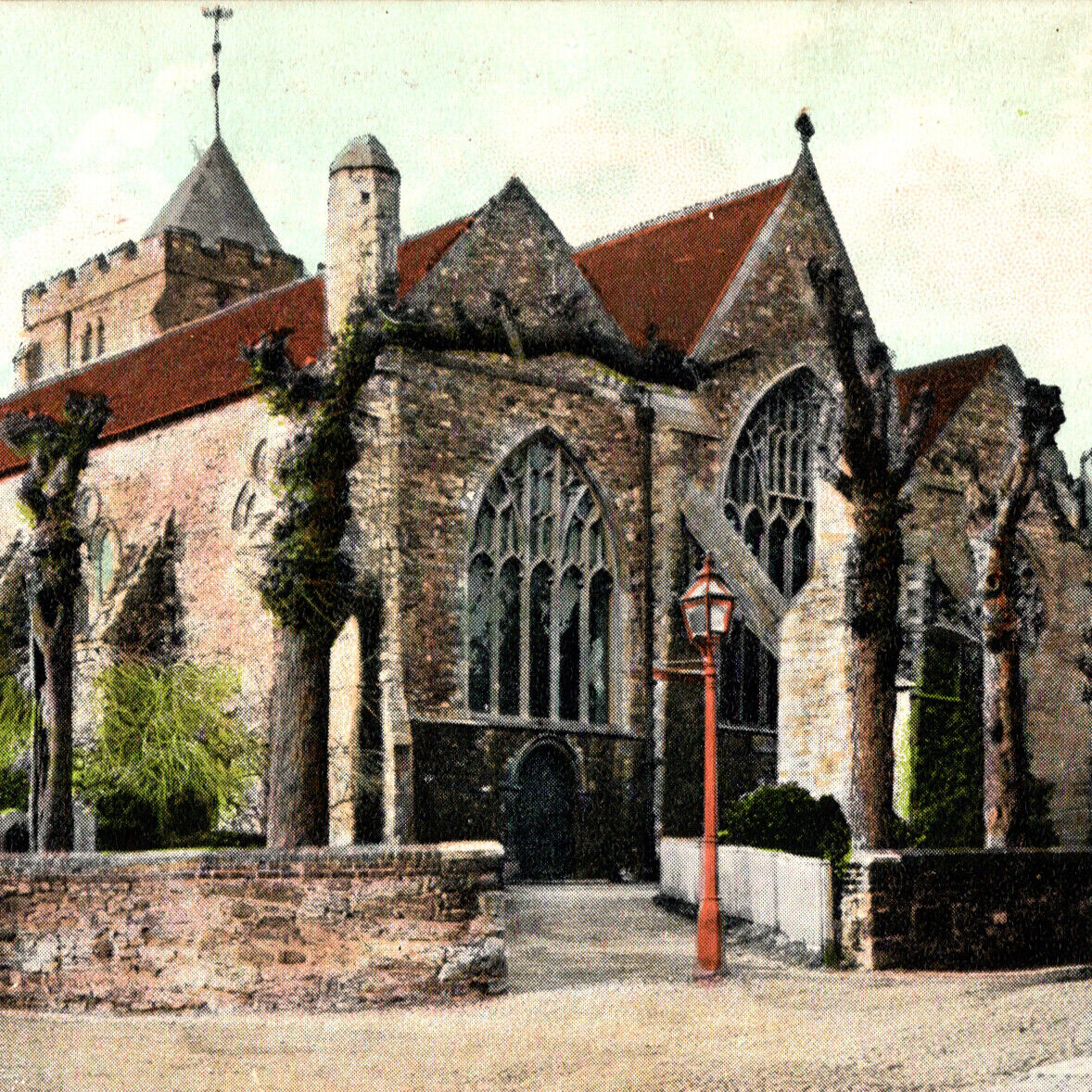 Antique 1910 Parish Church Rye England Postcard United Kingdom
