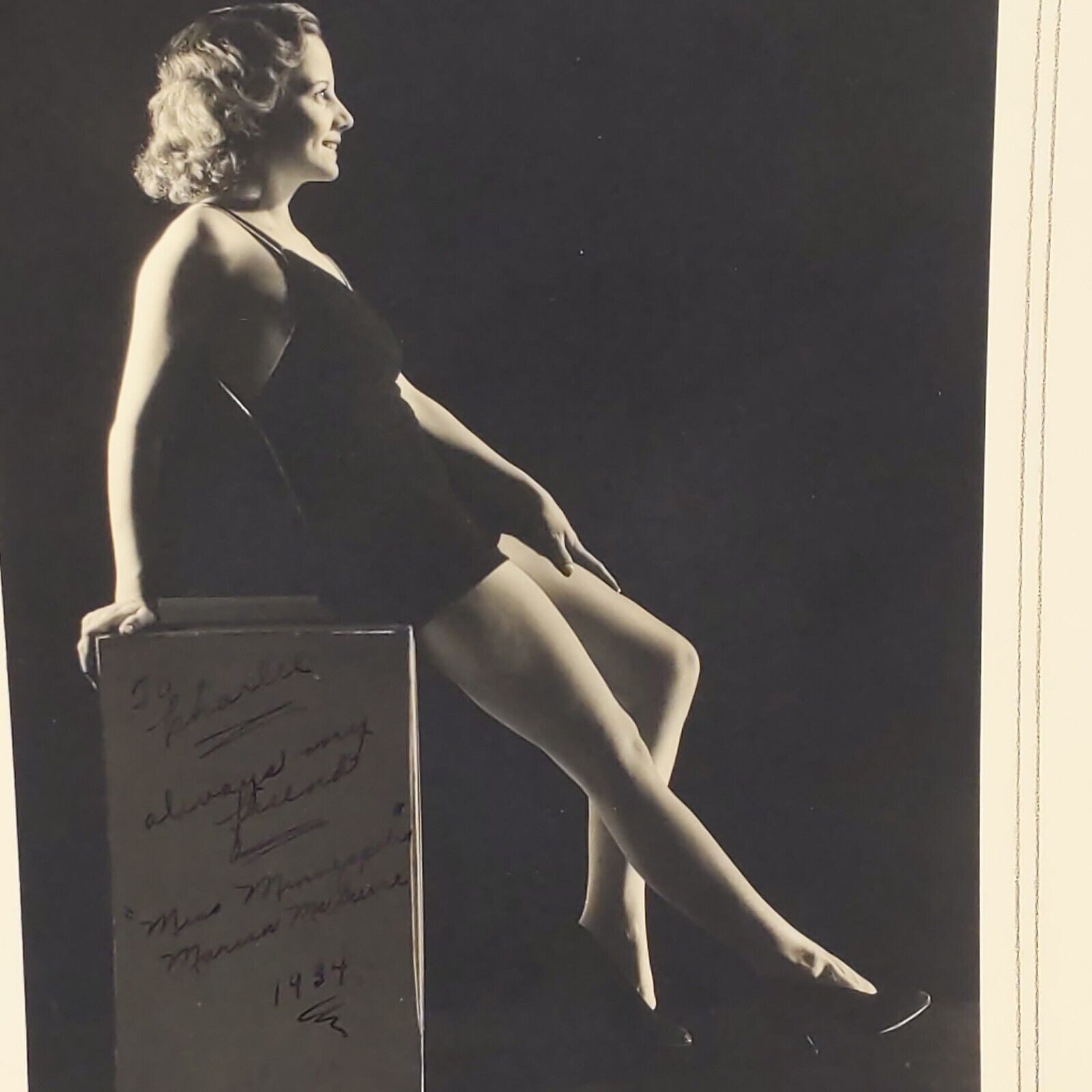 Vintage Signed Photo Miss Minn. 1934 McGuire Beauty Pageant Winner MN