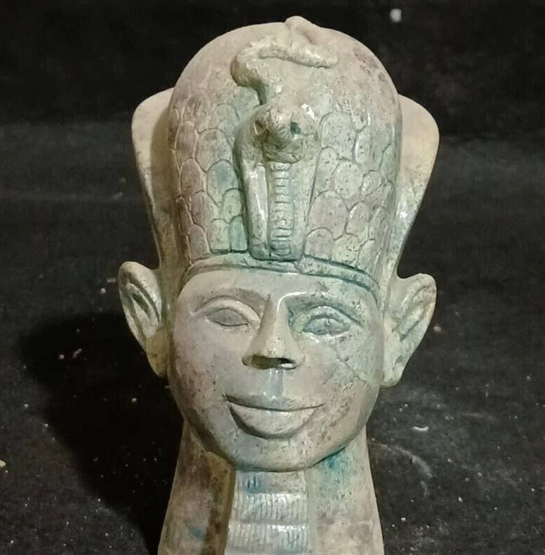 Rare Ancient Egyptian Artifact BC Tutankhamun Head Pharaonic Antique Rare BC