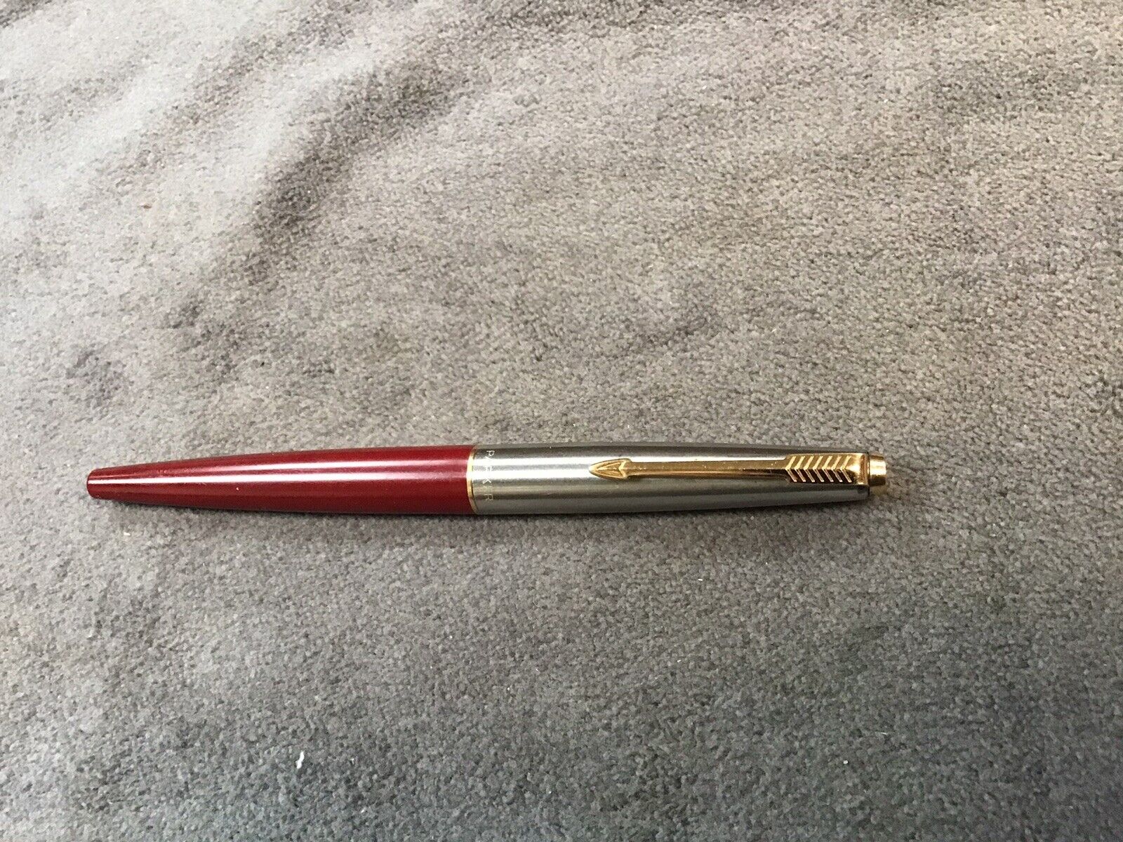 Vintage Parker 45 Red Fountain Pen SS Made in USA (Not Tested)