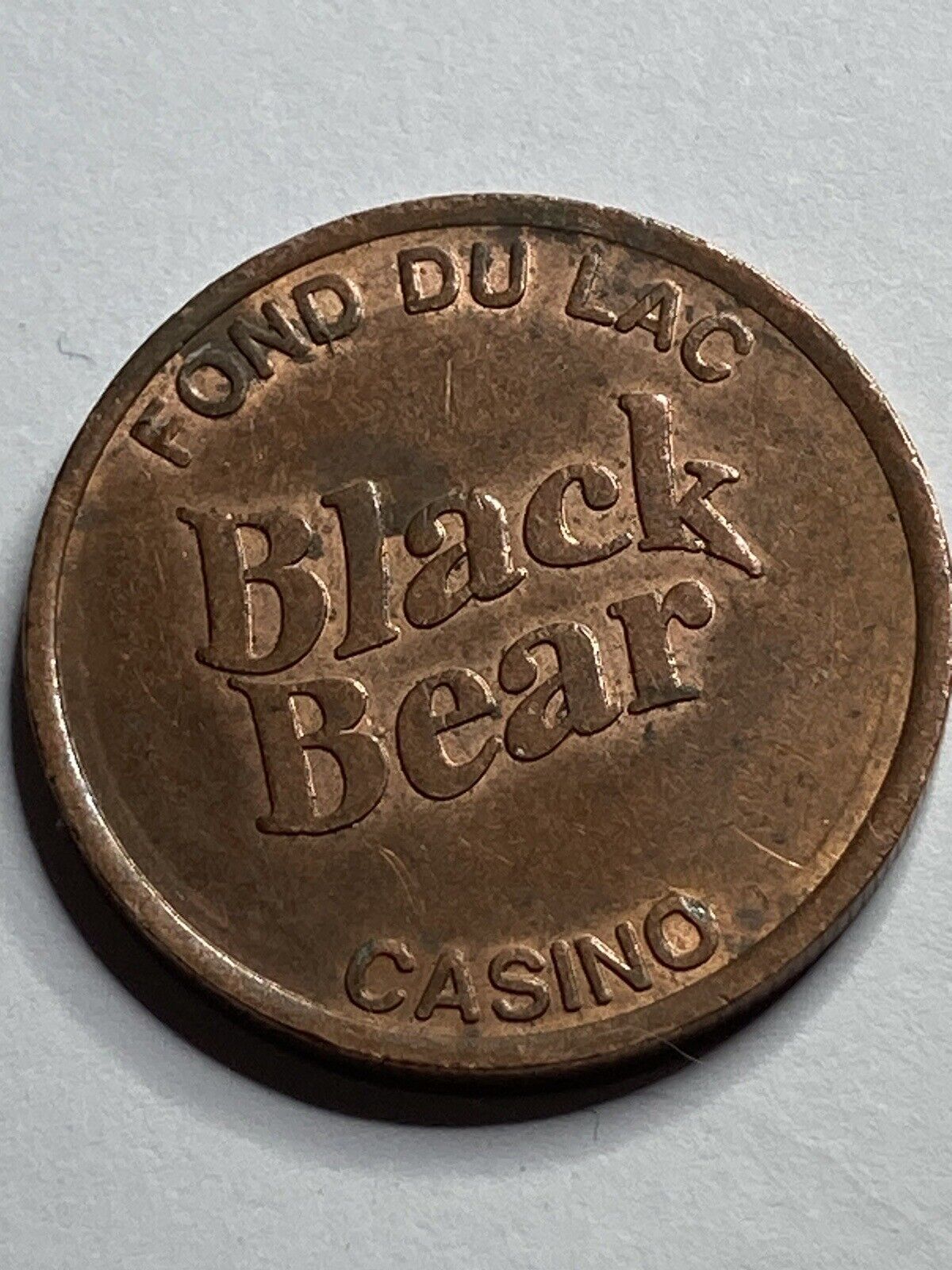Older Black Bear Casino Token Duluth Minnesota Fond du Lac Superior Chippewa rw1