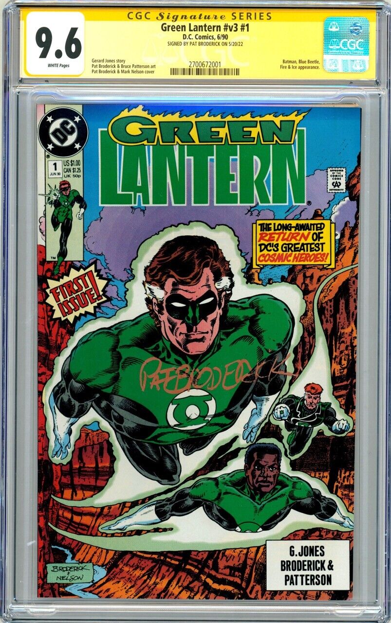 Green Lantern #1 CGC SS 9.6 SIGNED Pat Broderick Cover & Art Hal Jordon John Guy