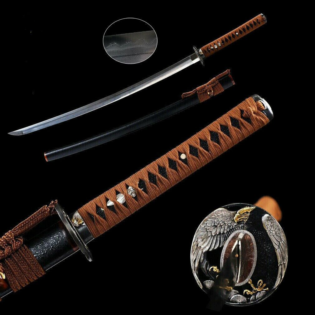 Top Clay Tempered Kobuse Folded Steel Katana Japanese Samurai Sword Sharp Blade