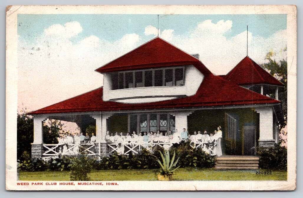 eStampsNet - Weed Park Club House in Muscatine, Iowa 1918 Postcard 