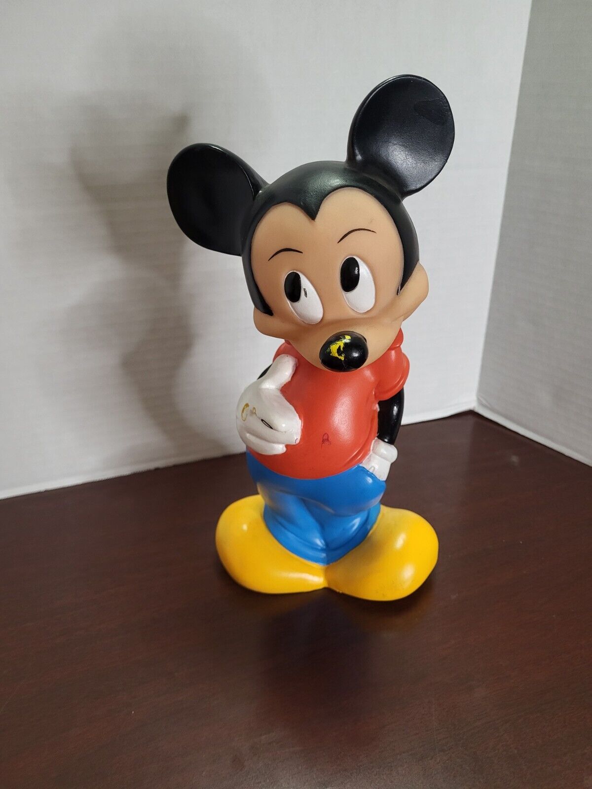 Vintage Mickey Mouse Vinyl Coin Bank Disney 1972