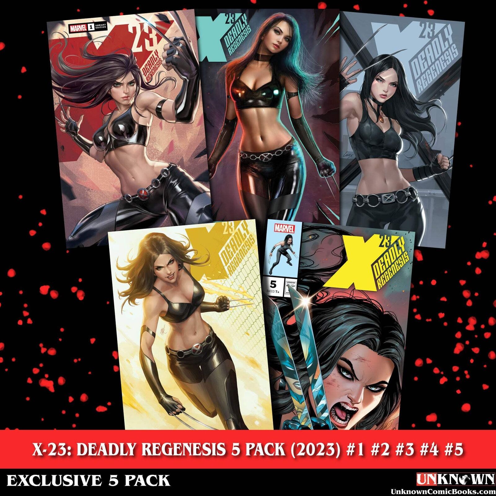 [5 PACK] TRADE X-23: DEADLY REGENESIS #1, #2, #3, #4, #5 UNKNOWN COMICS EXCLUSIV