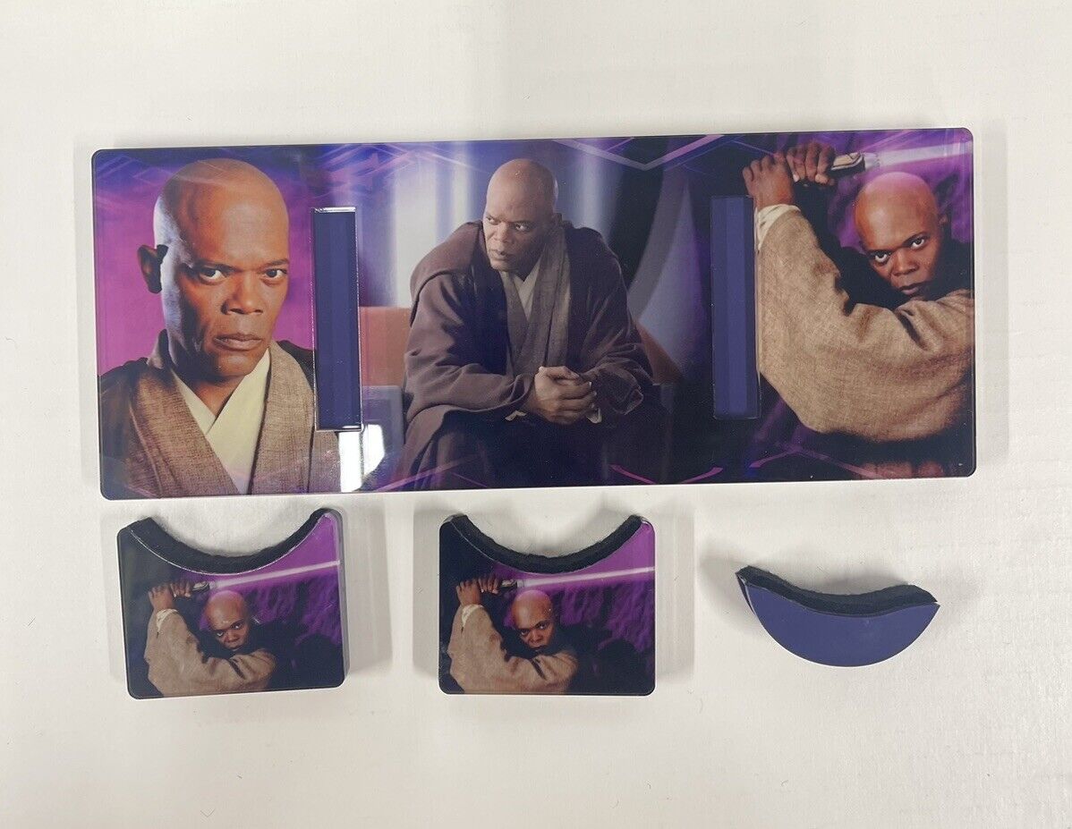 Star Wars Mace Windu Acrylic Photo Lightsaber Display Stand Custom Made