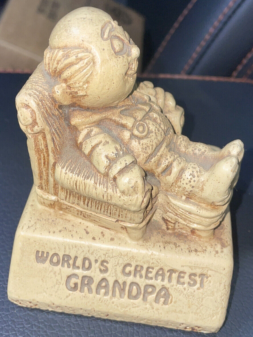 Rare World's Greatest Grandpa - Paula 1970 Rare Wood  Figurine W-178 - USA