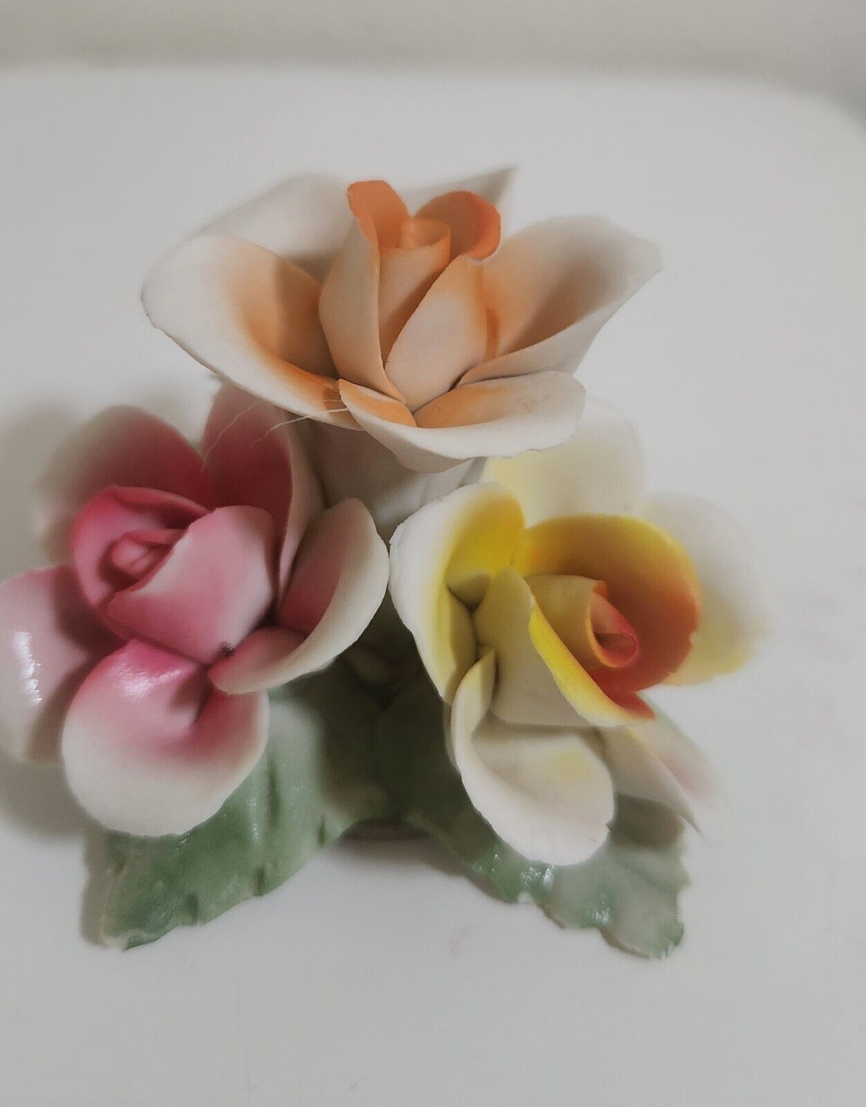 Beautiful Vintage Porcelain Figure of Pink, Red, Orange, and Yellow Flowers....