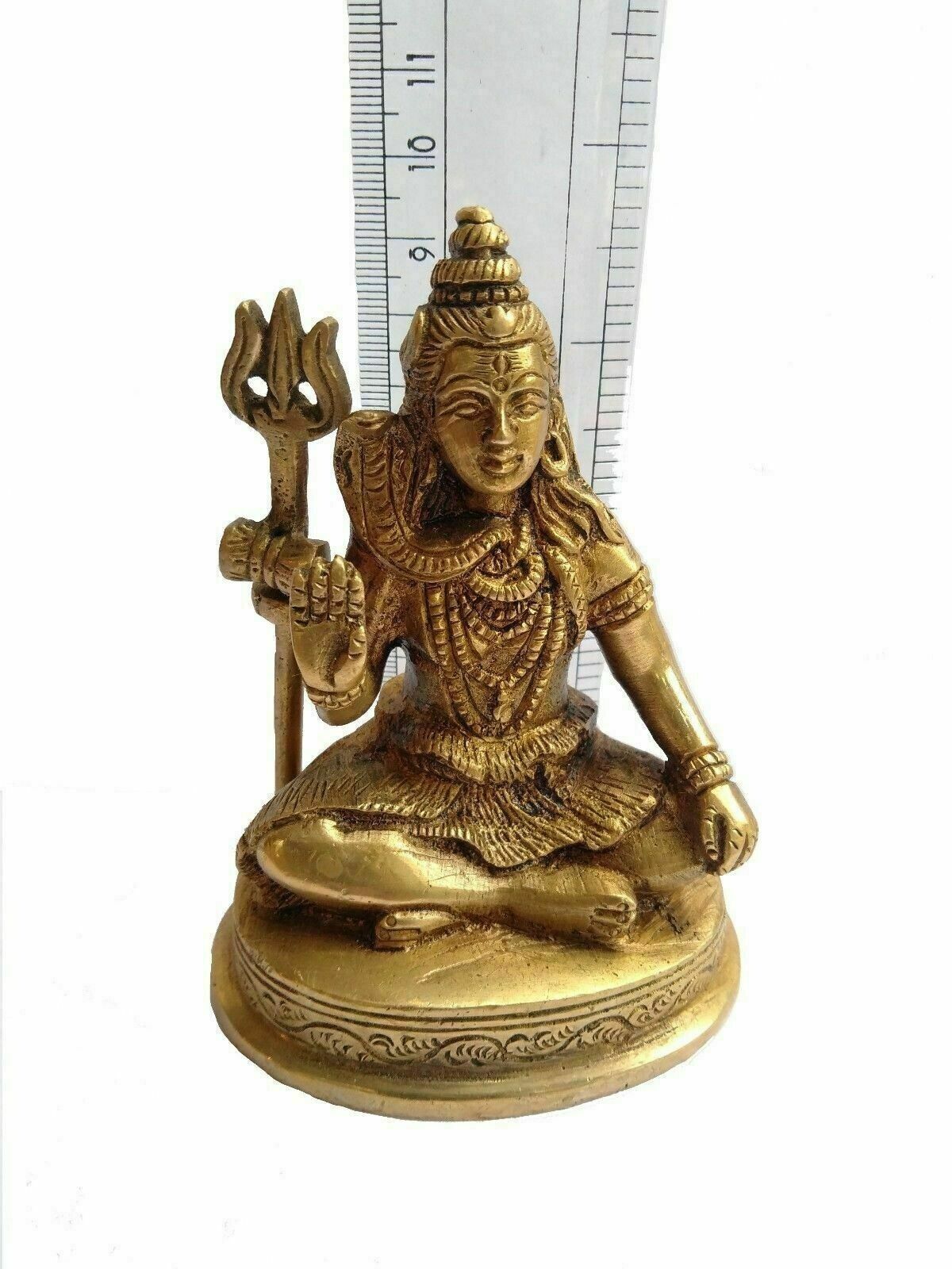 Shiva Lord Brass Statue Hindu God Idol Figurine Figure Vintage