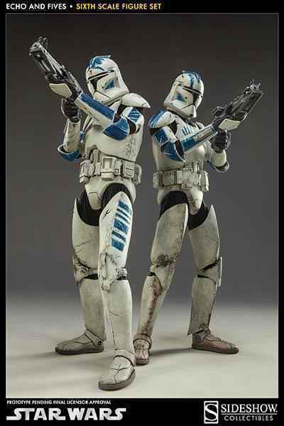 SIDESHOW STAR WARS 501st PHASE 1 ECHO AND FIVES 1/6 SCALE FIGURE 100201 NEW U.S.