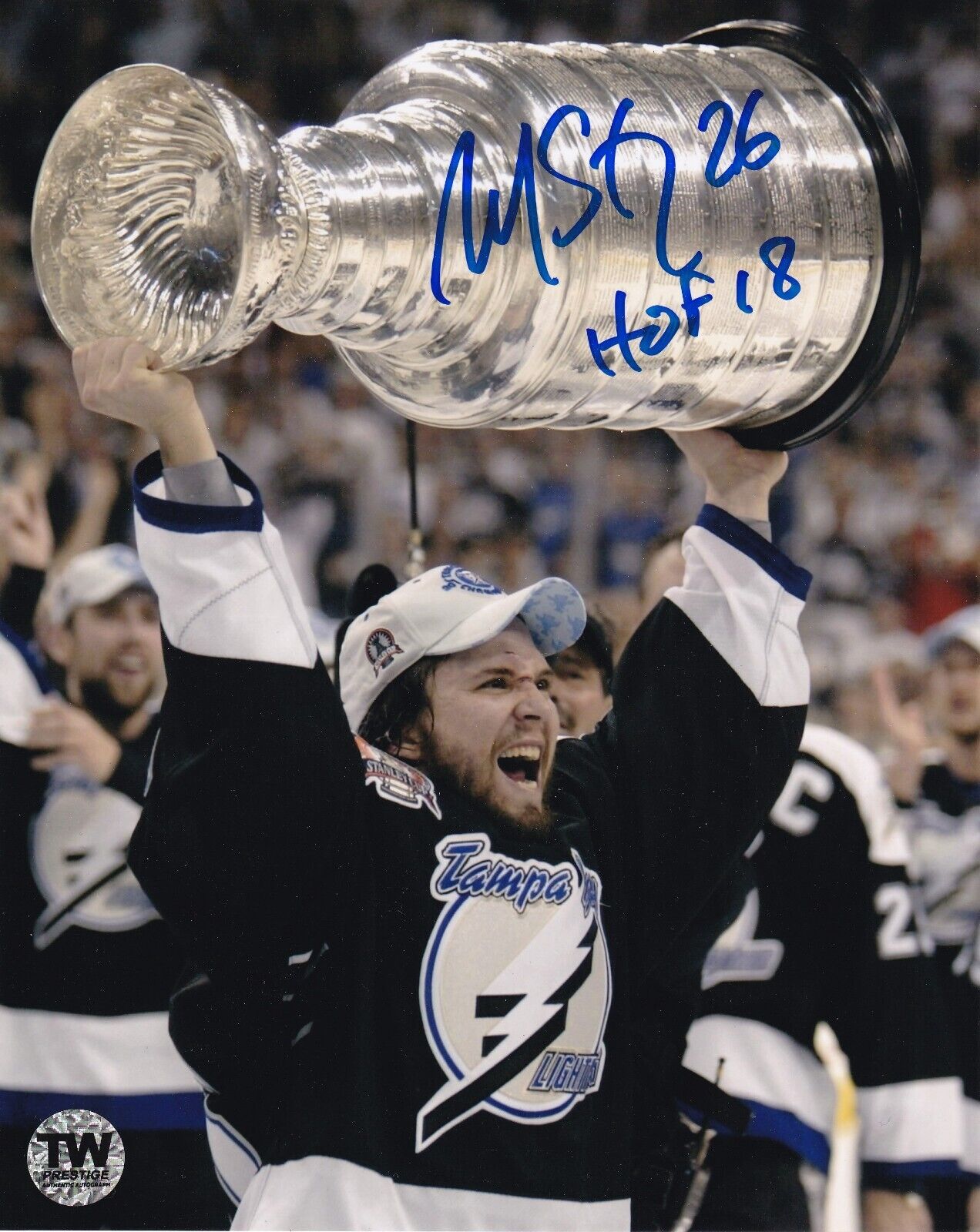 MARTIN ST-LOUIS Autographed Photo (8 x 10) - Stanley Cup Champ\'s - TW PRESTIGE