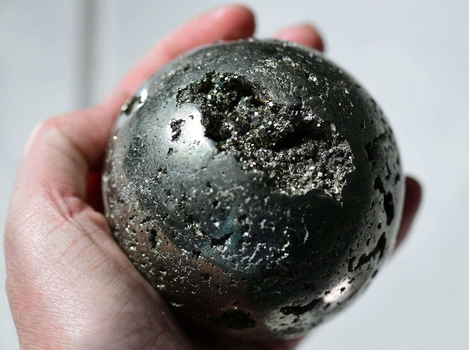 Large polished Pyrite Sphere 4\