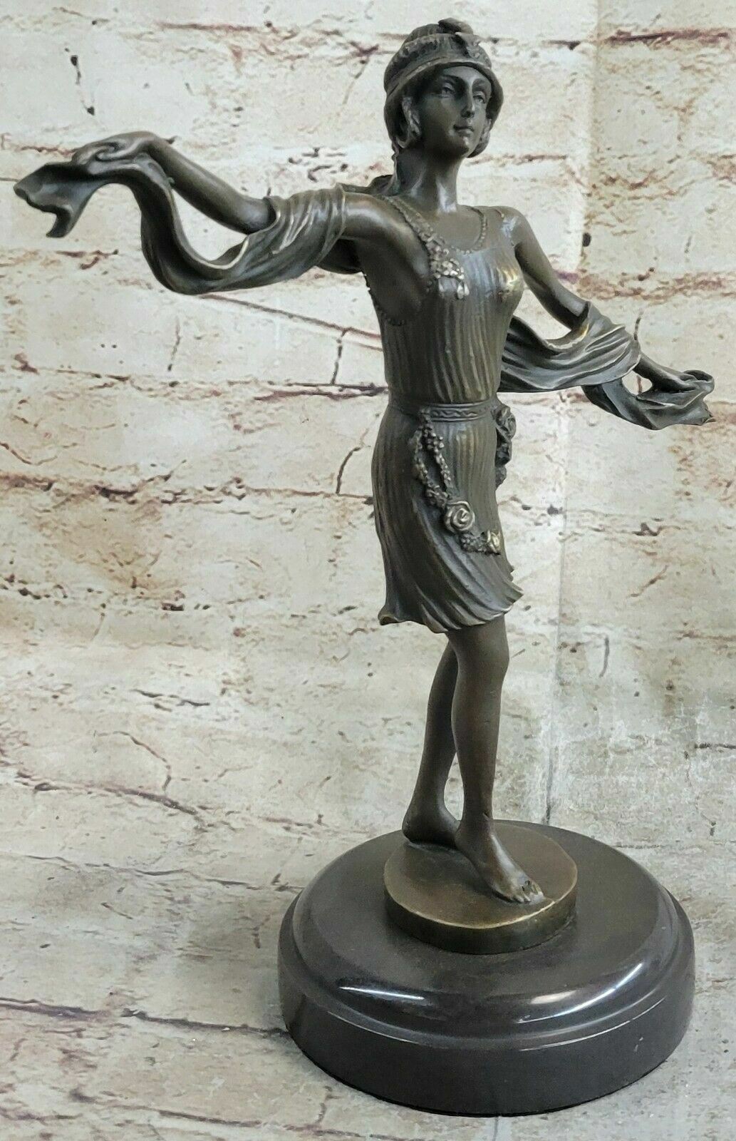 Nude Female Figure Statue Pure Bronze Sculpture Signed Mirval Solid No Reserve
