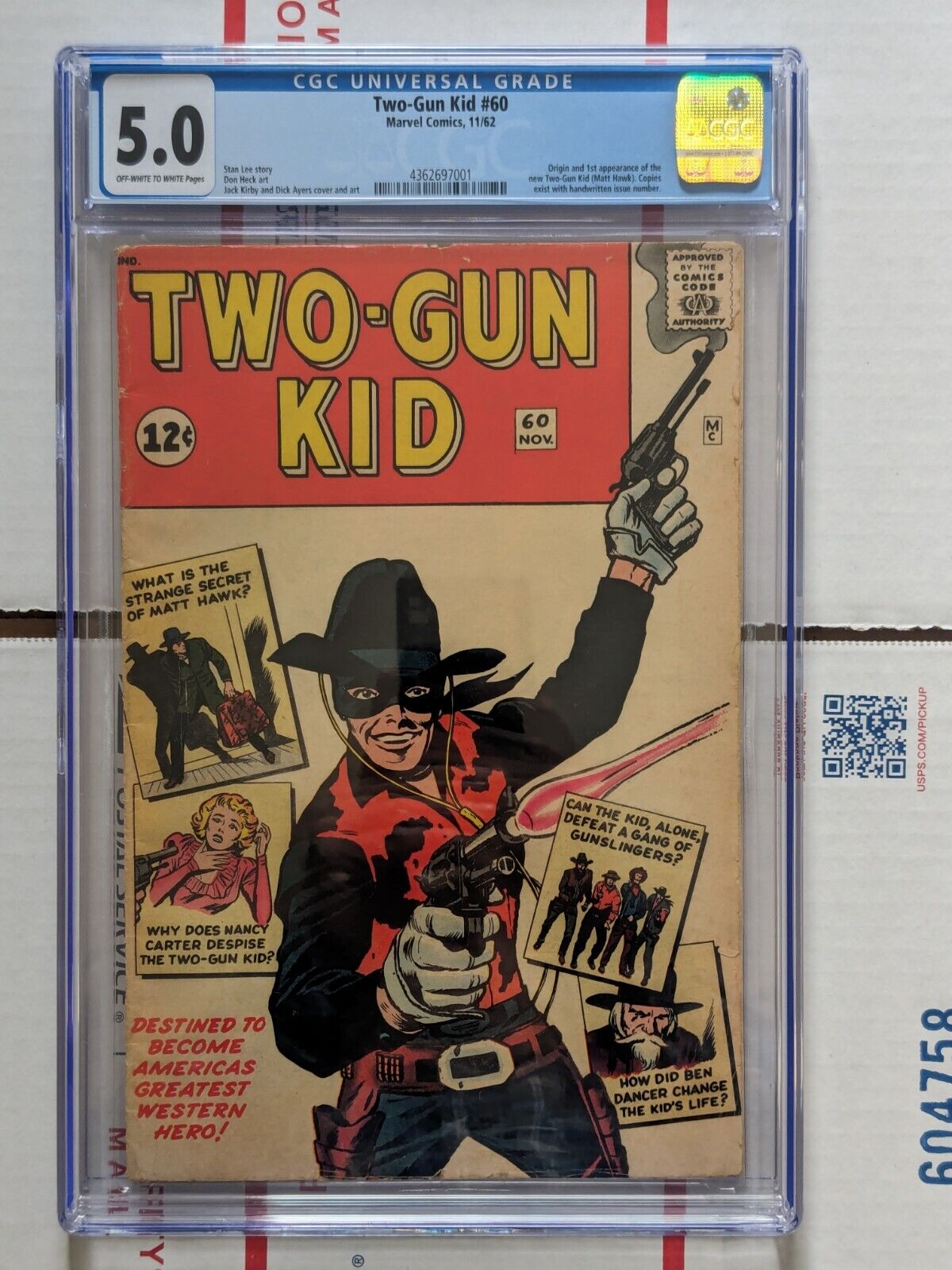 Two-Gun Kid #60 CGC 5.0 1st App of New Two-Gun Kid Marvel 1962 SHIPS FREE