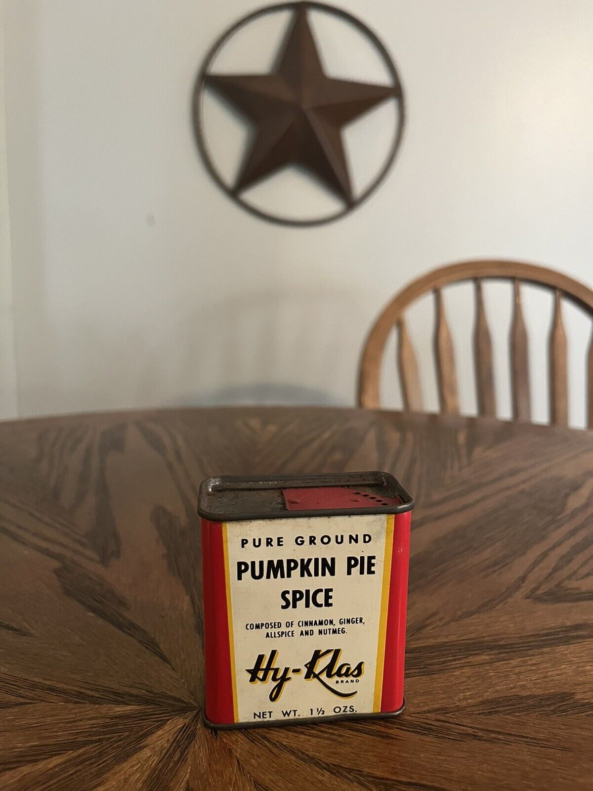 Vintage Hy-Klas Ground Pumpkin Pie Spice 1.5oz Tin St. Joseph, Missouri