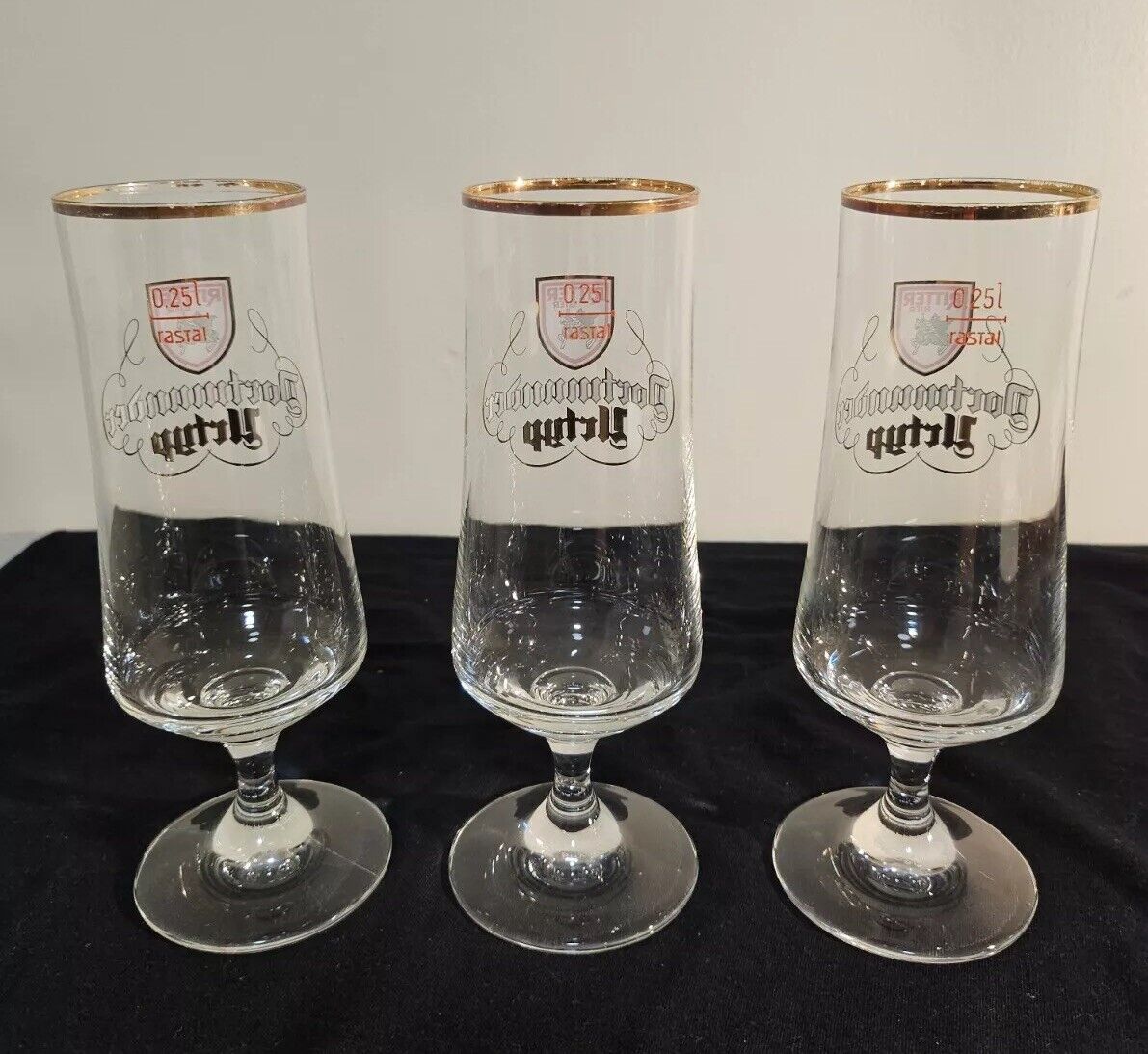 Authentic Dortmander Urtyp Vintage German Beer Glasses- A Trio