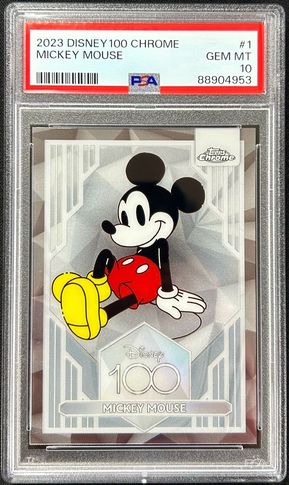 2023 Topps Chrome Disney 100 Mickey Mouse #1 PSA 10 Gem Mint 100th Year