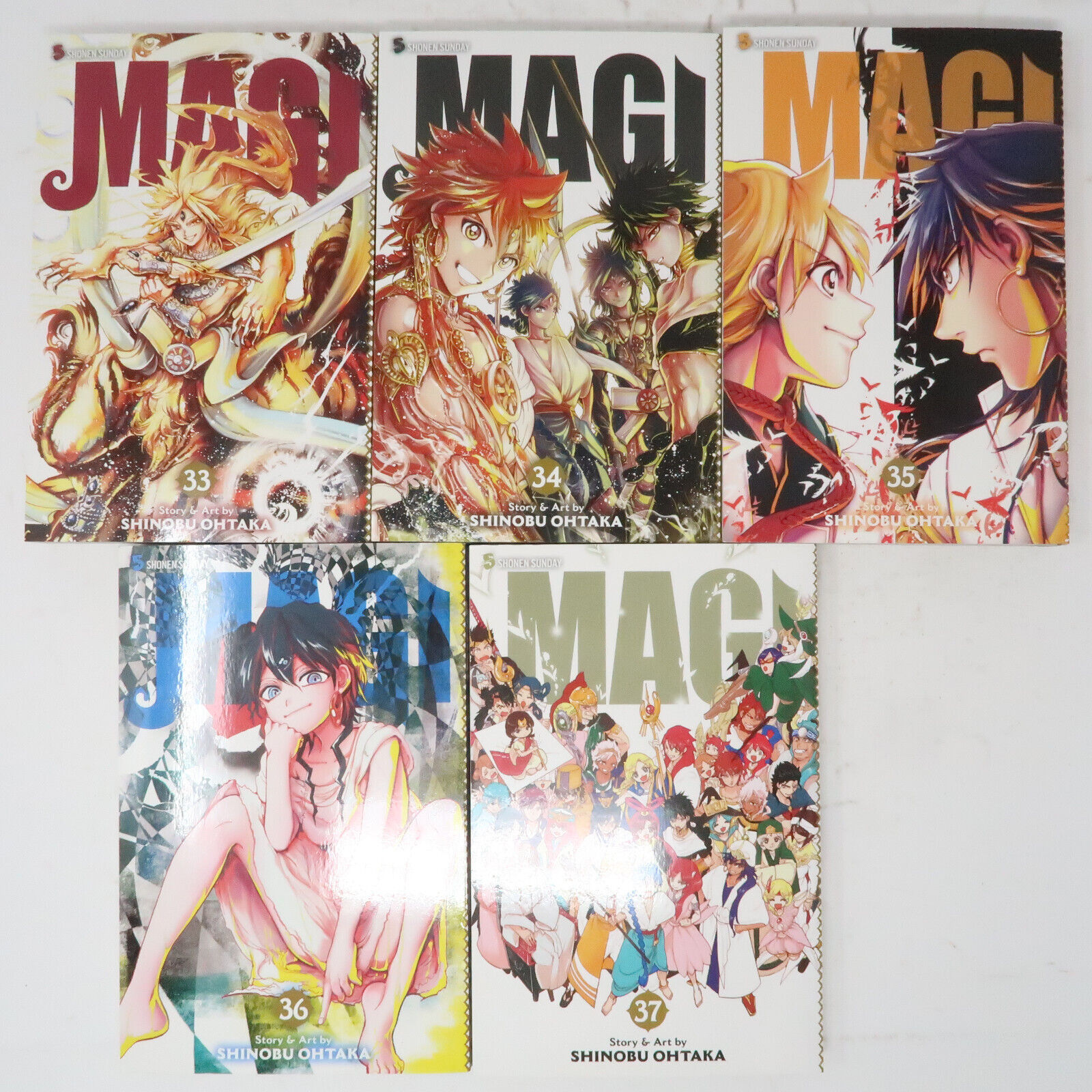 Magi the Labyrinth of Magic Vol 33-37 English Manga by Shinobu Ohtaka