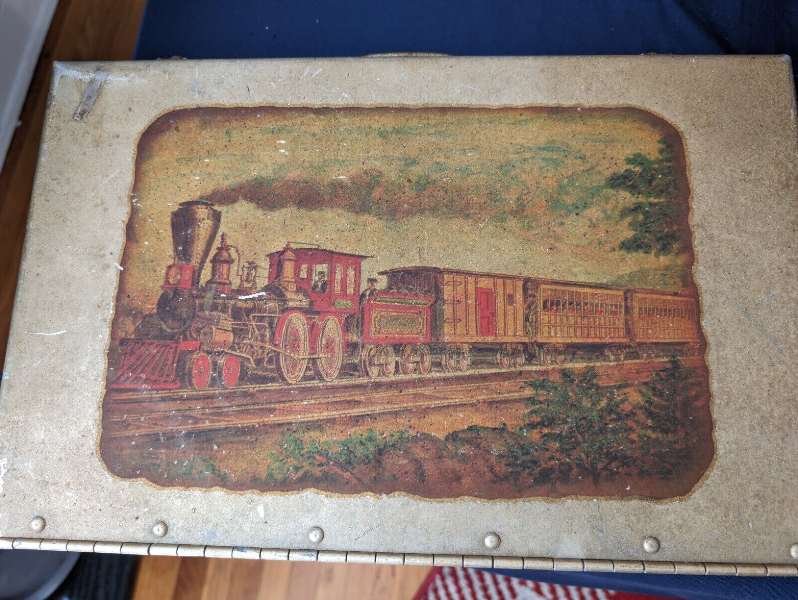 Vintage California Redwood Lumber TRAIN Case For Small Trains To Put Inside Rare