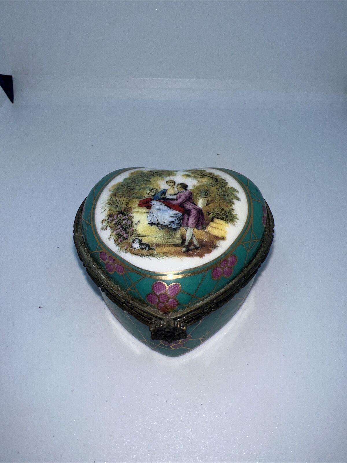 imperial porcelain heart shaped trinket box
