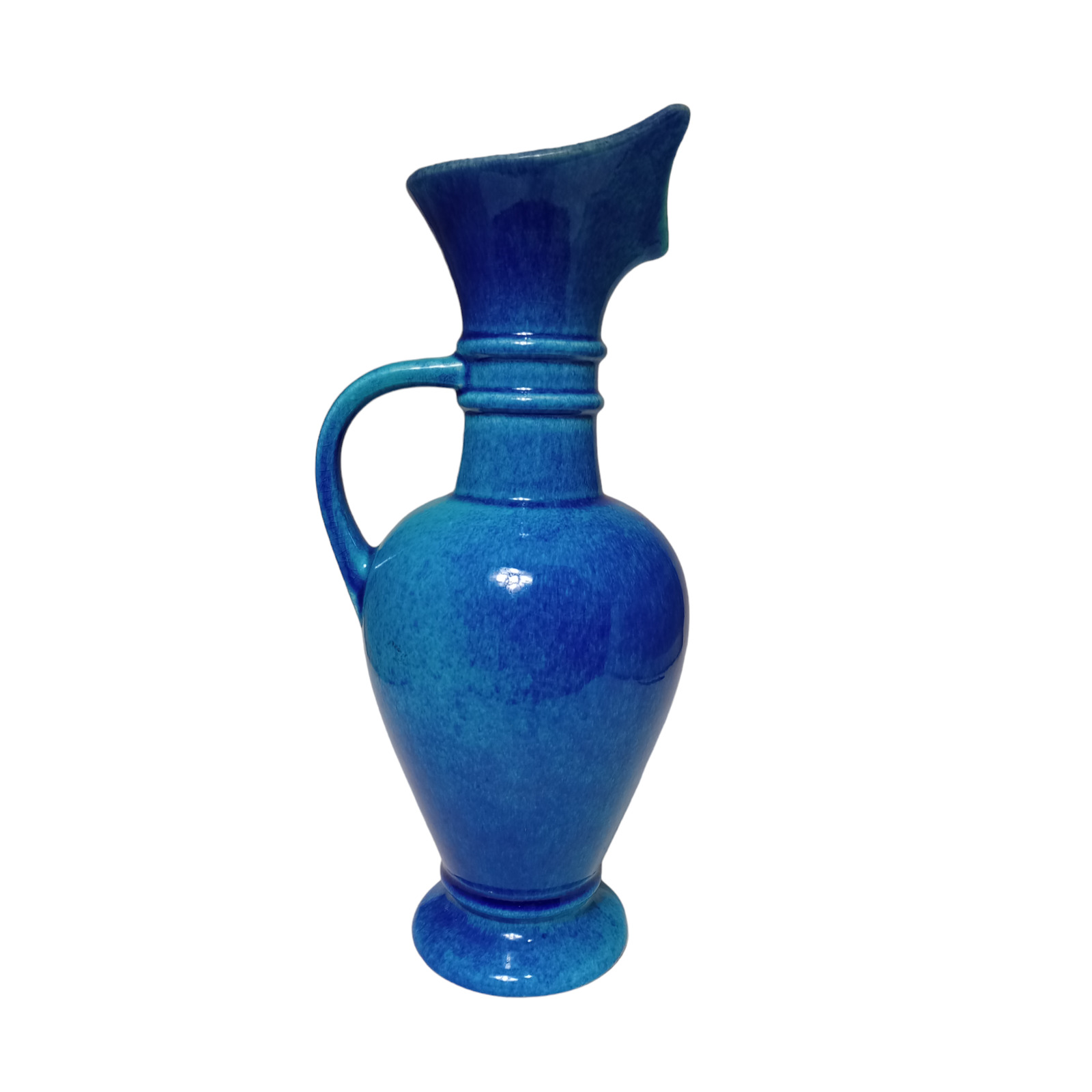 Ombre Blue Glazed Haeger #4042 Pitcher Vase 