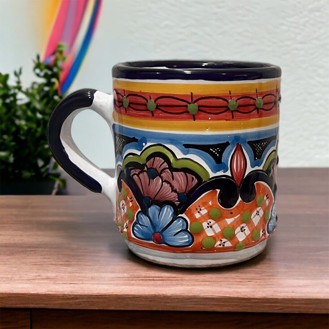 talavera pottery Mug, Talavera Poblana, Mexican Ceramic, Tableware, Tea/Coffee