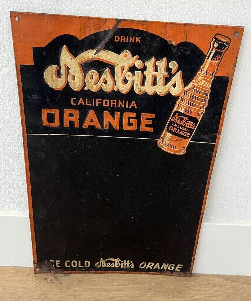 1938 Nesbitt\'s California Orange Sign Nesbitts Original 19.5\