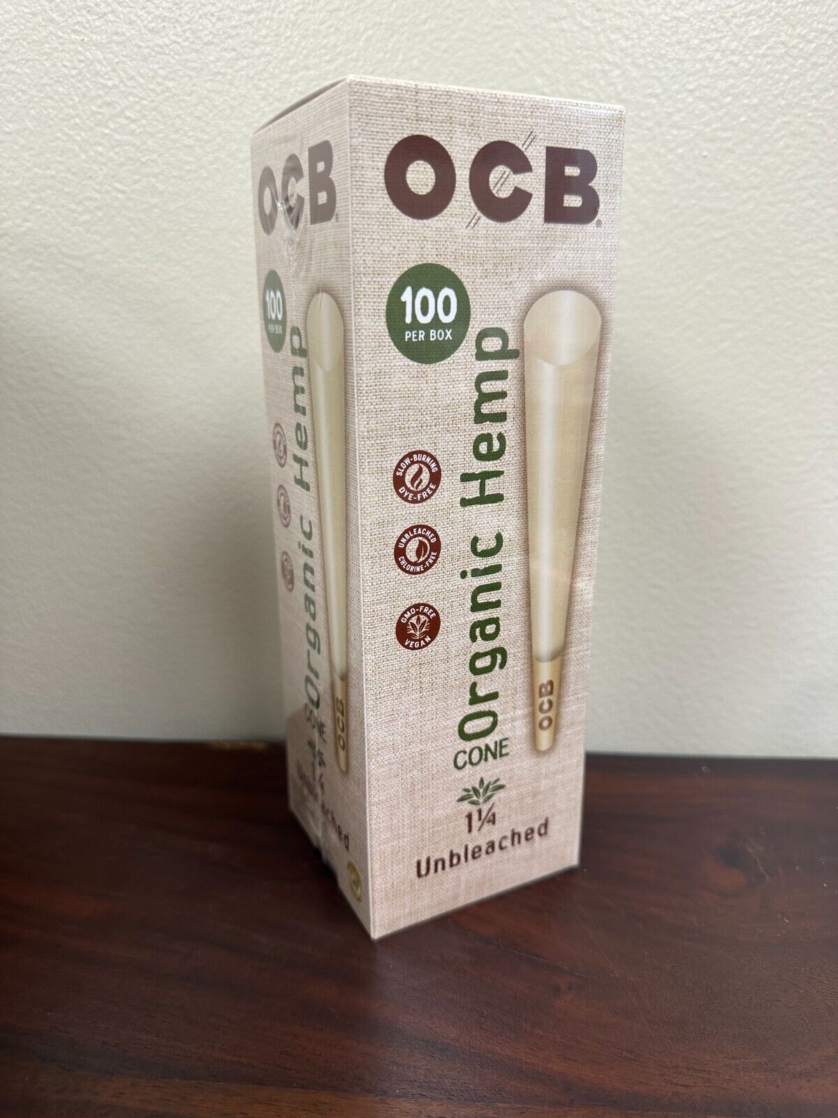 OCB Organic 1 1/4 Unbleached Cones 100 Count Mini Tower