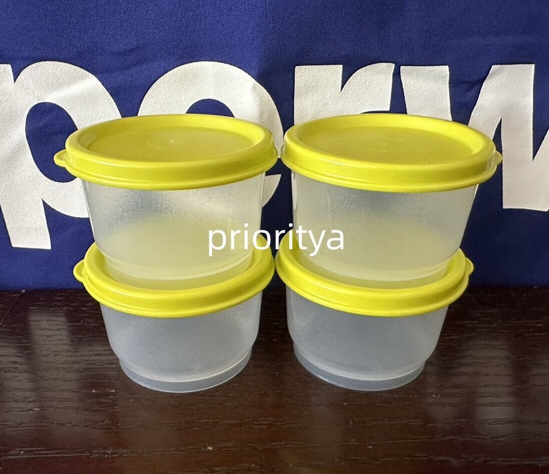 Tupperware 4oz / 120ml Snack Cup Clear Container with Margarita Seal Set 4 New
