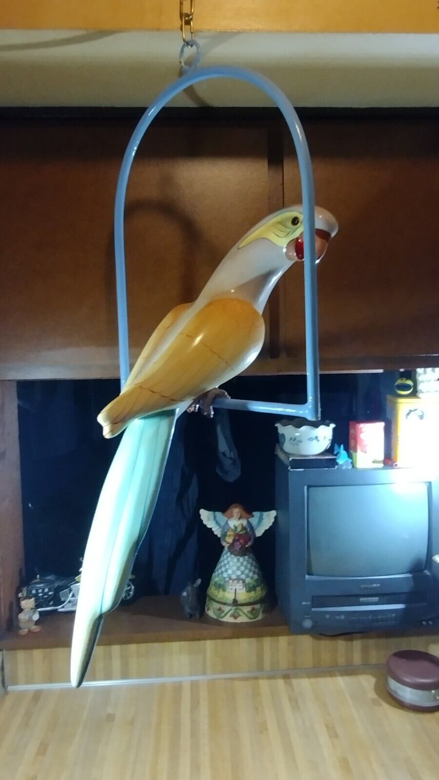 Huge Wooden Parrot/Swing,hangs