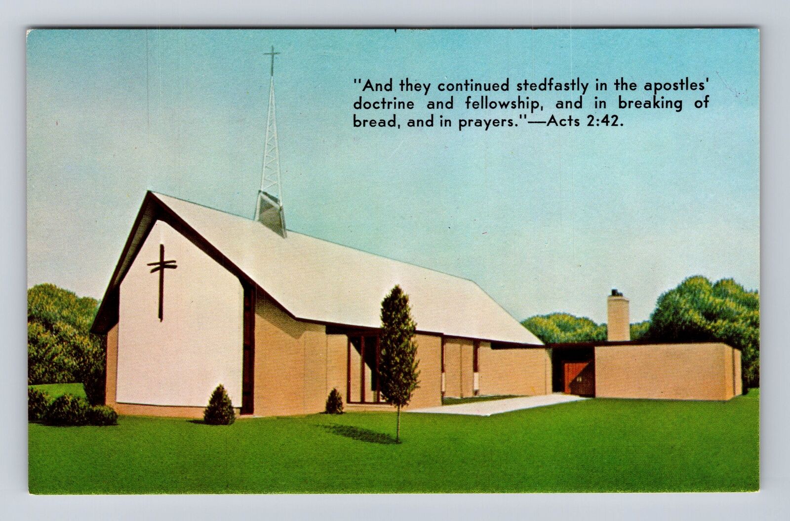 Southfield MI-Michigan, Apostolic Lutheran Church, Antique Vintage Postcard