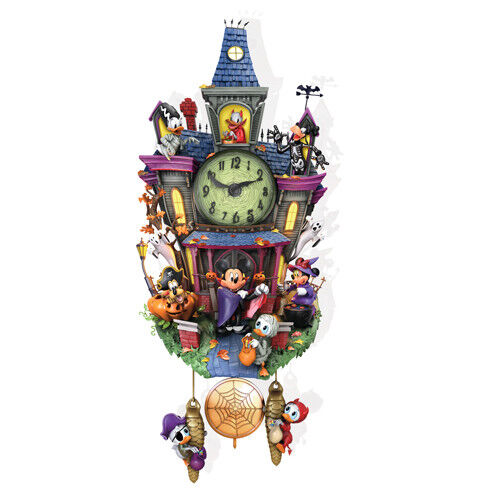 Halloween Spooktacular Disney Mickey Cuckoo Clock  - Bradford Exchange
