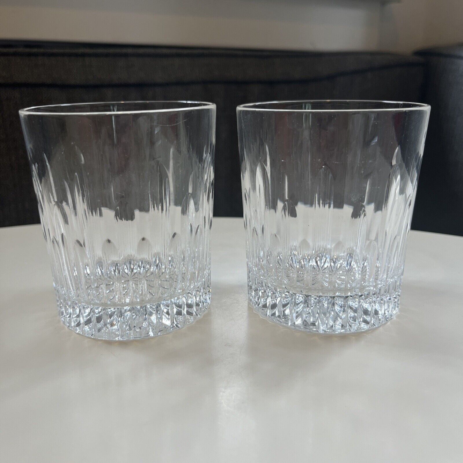 Pair Of Marquis by Waterford Barcelona Double Old Fashioned Glasses Tumblers EUC