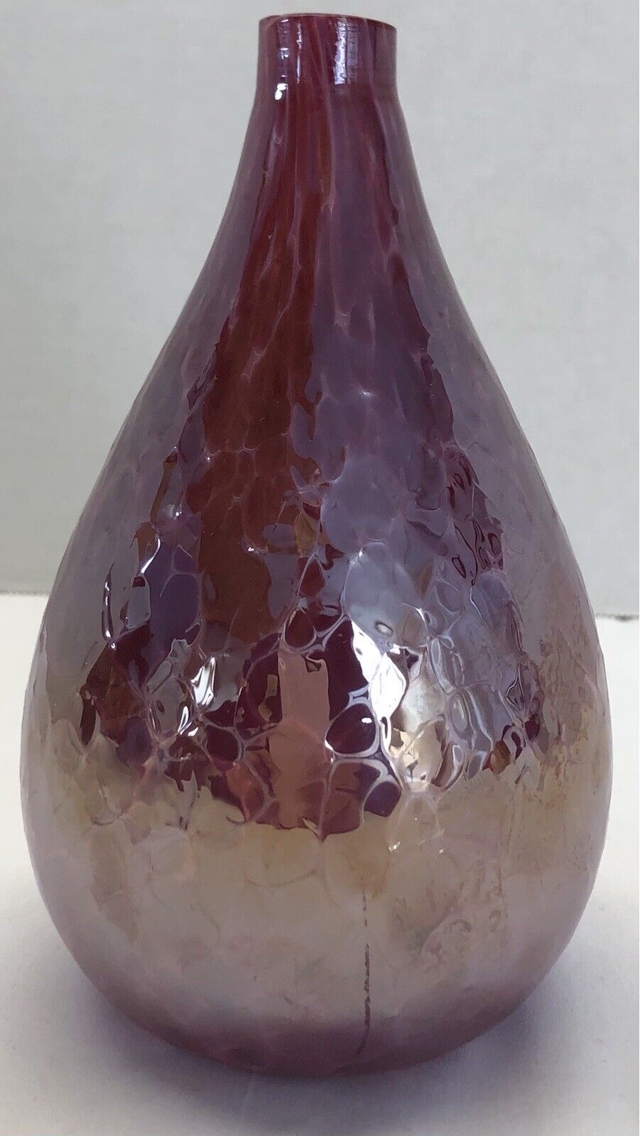 SIGNED Jon B.B. Conical Blown Art Glass Vase Oil Diffuser Iridescent Splatter